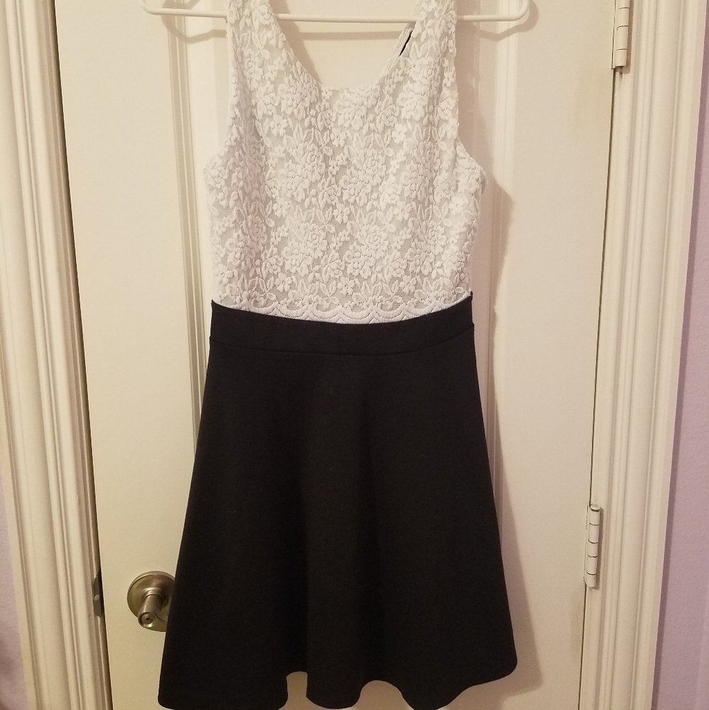 Forever 21 White Lace and Black Dress